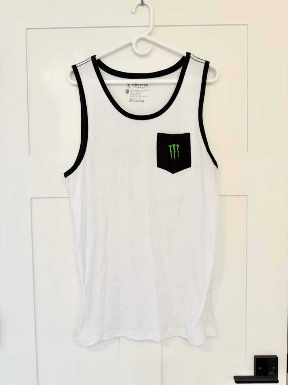 🌻3/$25 Monster Energy White Tank Top with Black Trim